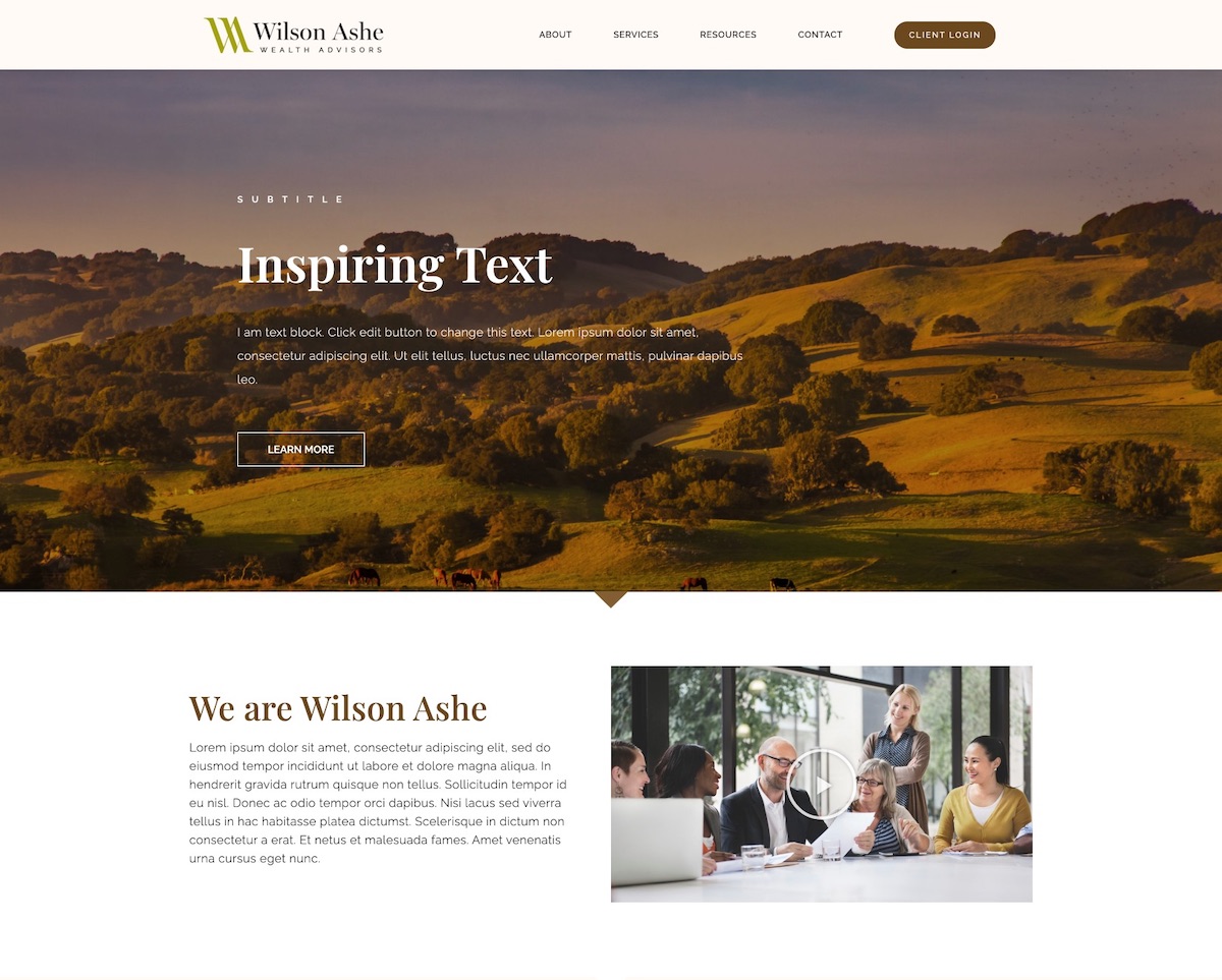 website template home page